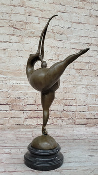 Curvy BBW Woman Fertility Dancer Bronze Sculpture 21" x 7"