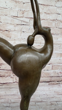 Curvy BBW Woman Fertility Dancer Bronze Sculpture 21" x 7"