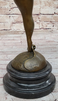 Curvy BBW Woman Fertility Dancer Bronze Sculpture 21" x 7"
