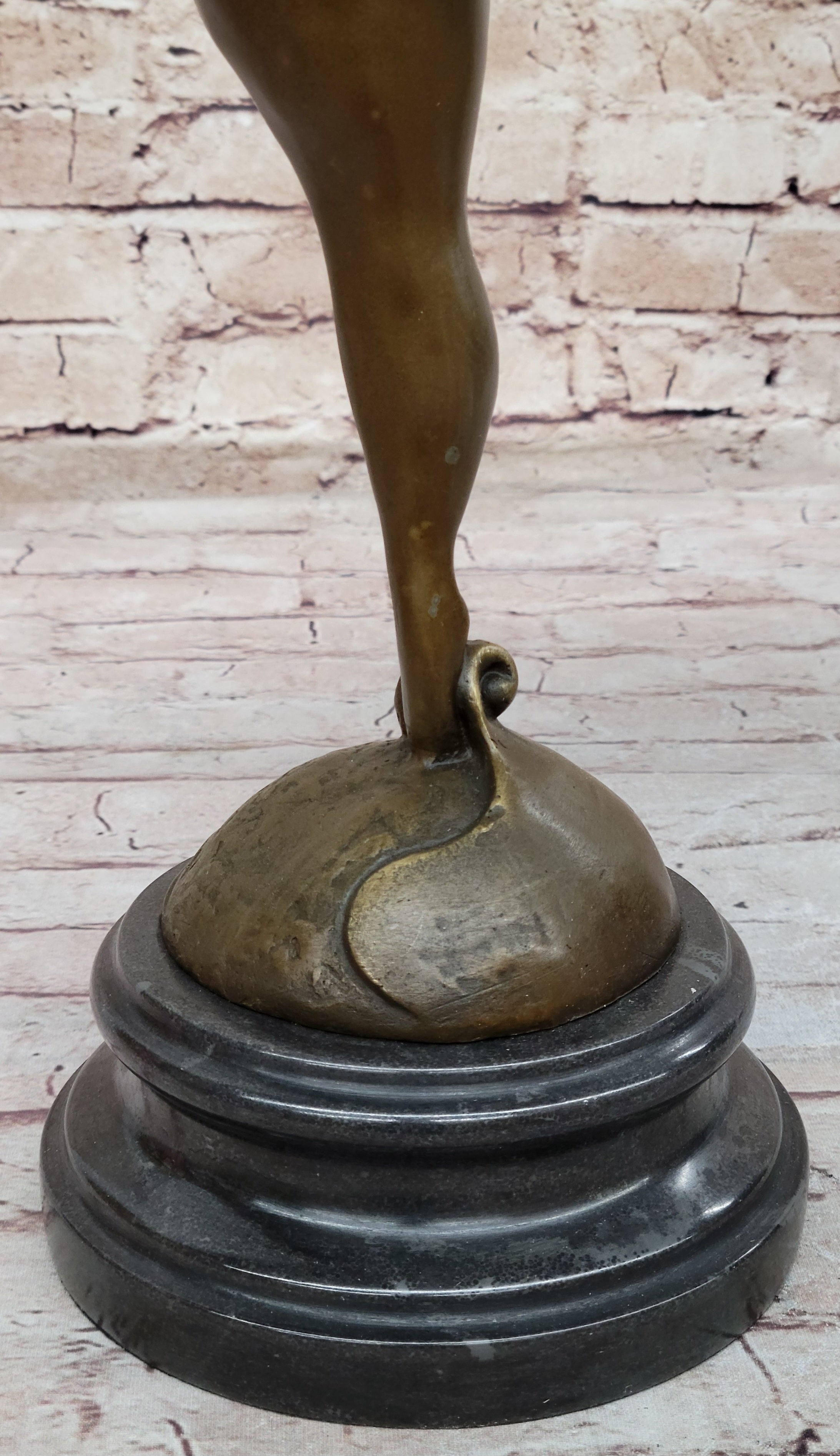 Curvy BBW Woman Fertility Dancer Bronze Sculpture 21" x 7"