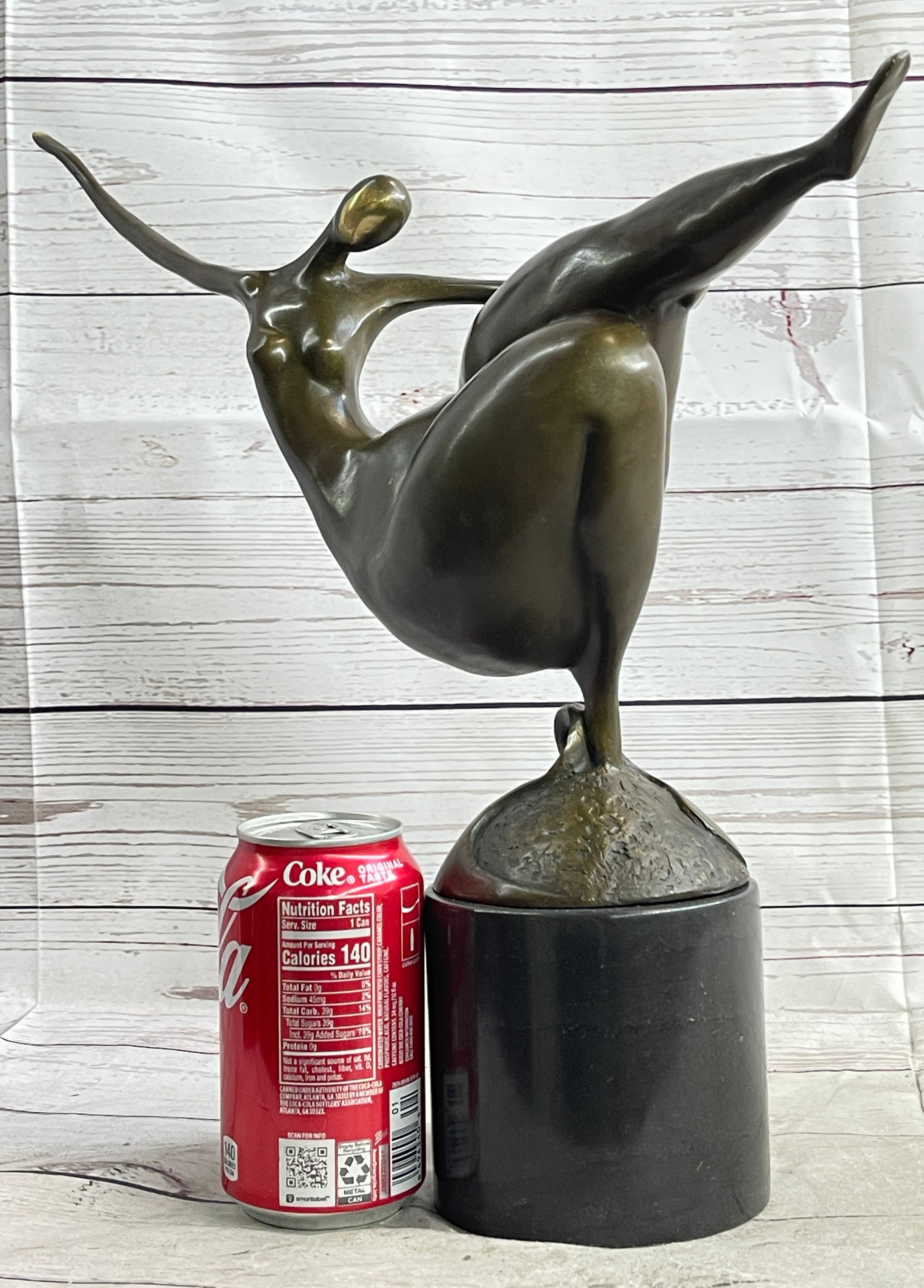 Curvy Nude Dancer Girl Fertility Sculpture Bronze Figure Art