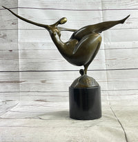 Curvy Nude Dancer Girl Fertility Sculpture Bronze Figure Art