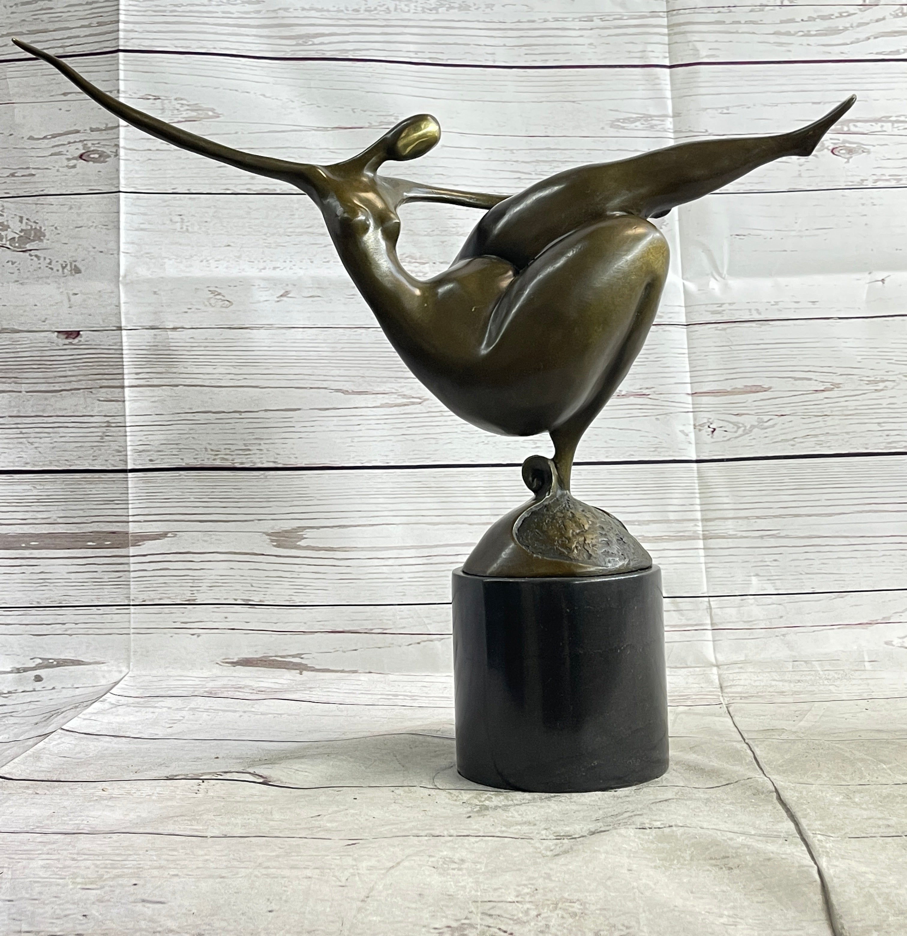 Curvy Nude Dancer Girl Fertility Sculpture Bronze Figure Art
