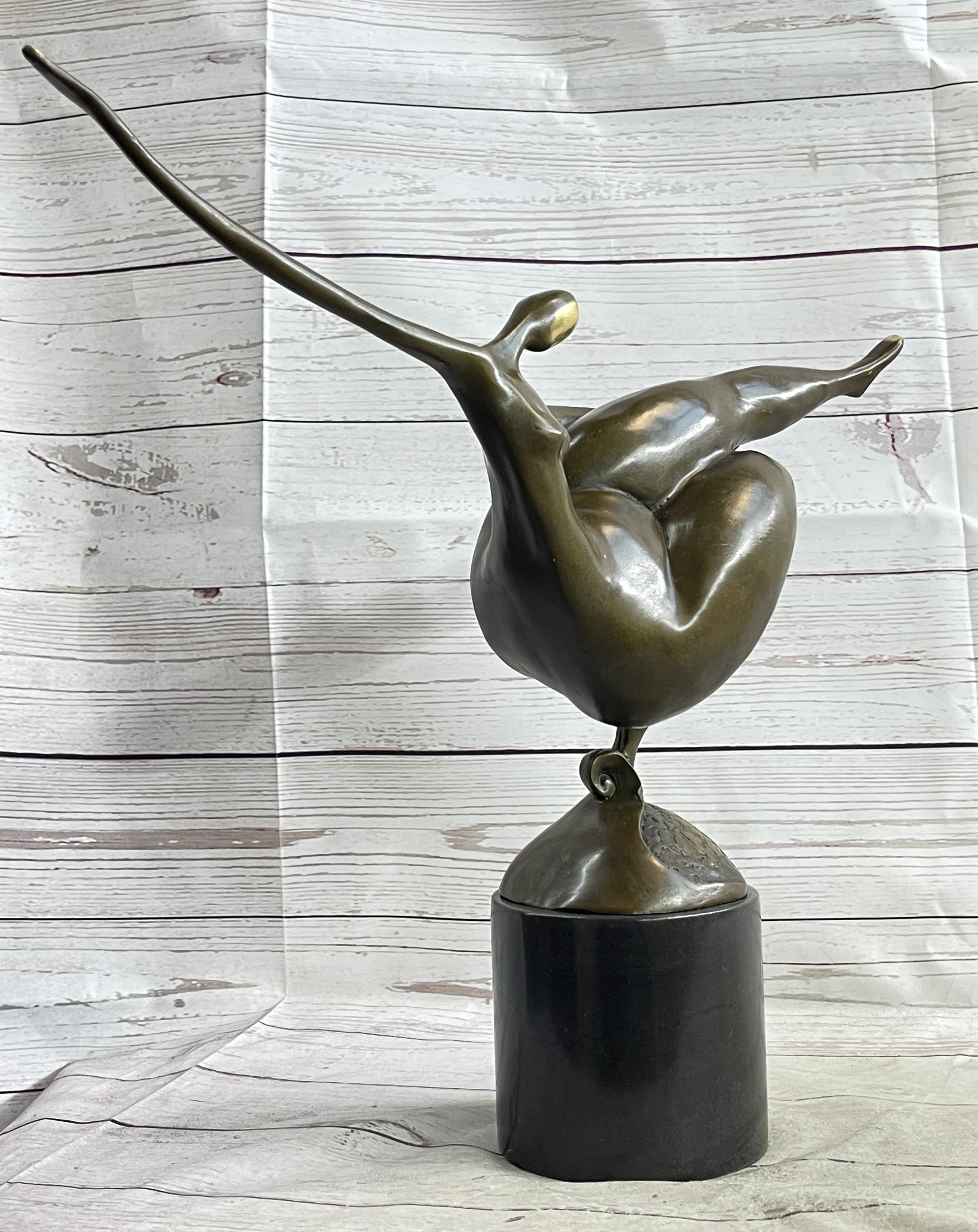 Curvy Nude Dancer Girl Fertility Sculpture Bronze Figure Art