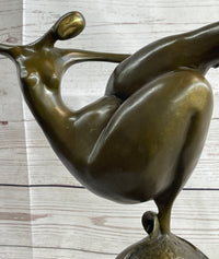 Curvy Nude Dancer Girl Fertility Sculpture Bronze Figure Art