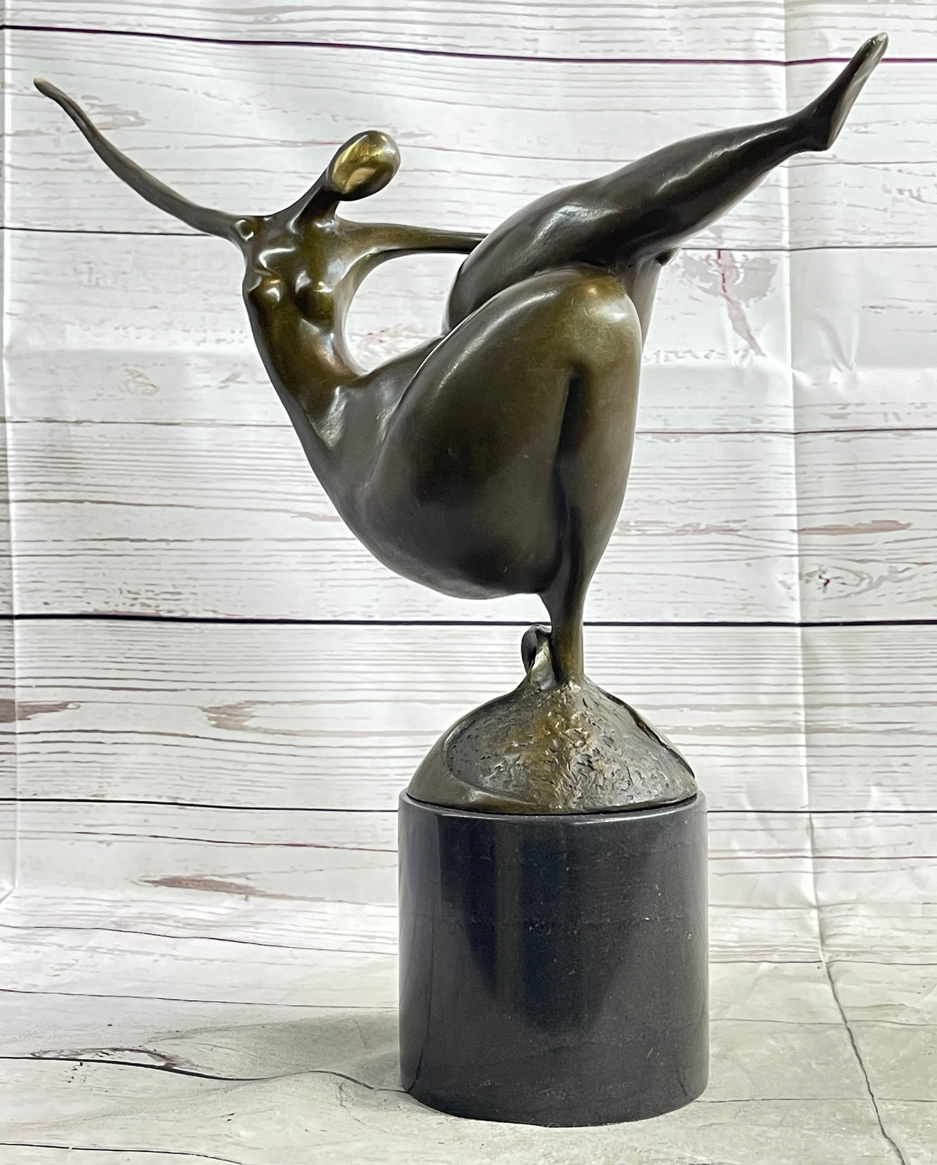 Curvy Nude Dancer Girl Fertility Sculpture Bronze Figure Art