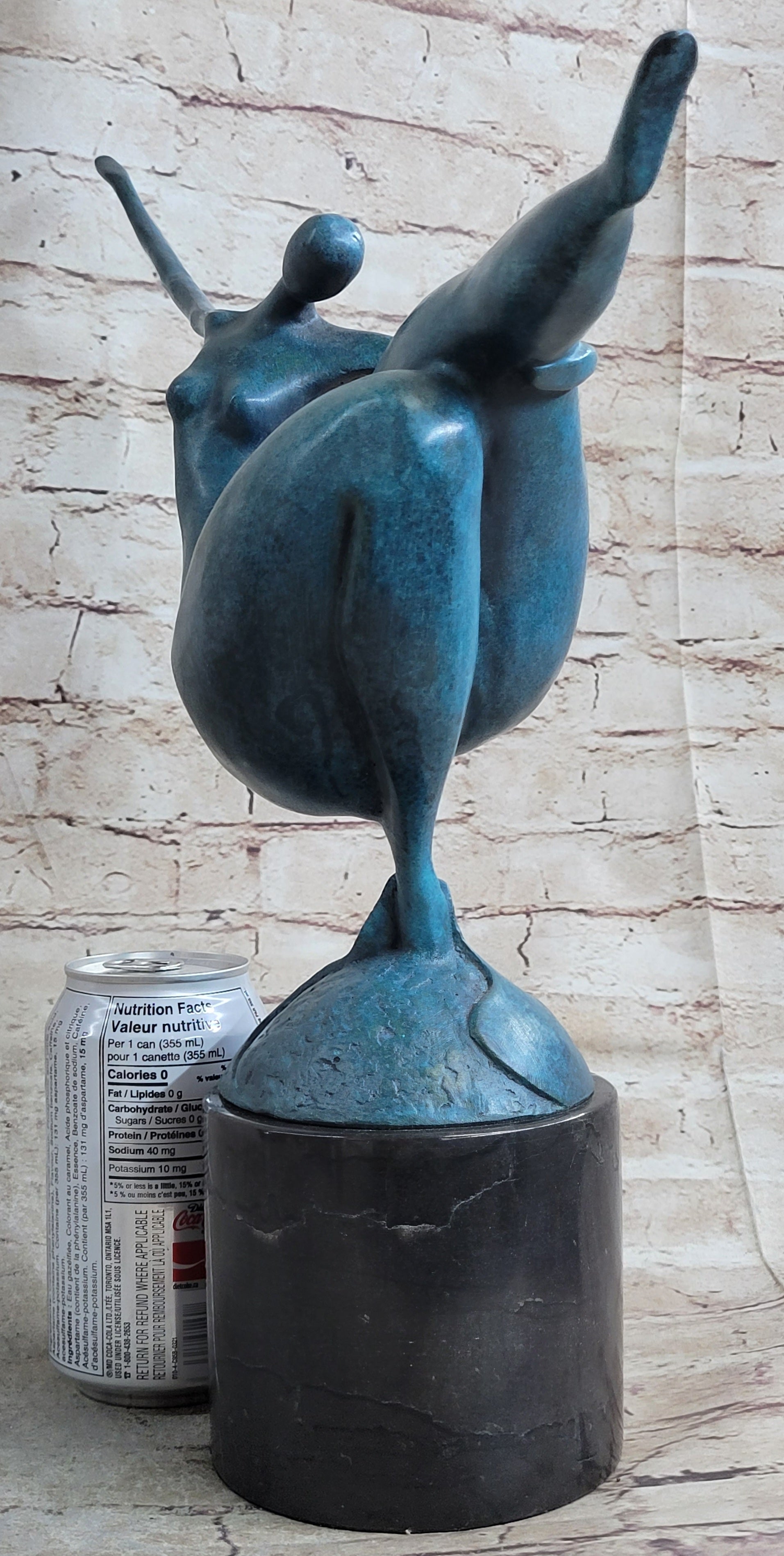 Abstract Curvy BBW Female Bronze Figure Modern Art 13.5" x 17.5"