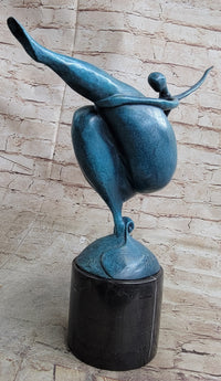 Abstract Curvy BBW Female Bronze Figure Modern Art 13.5" x 17.5"