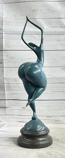 Nude Proportionally Exaggerated Female Figure Bronze Fertility Sculpture Statue
