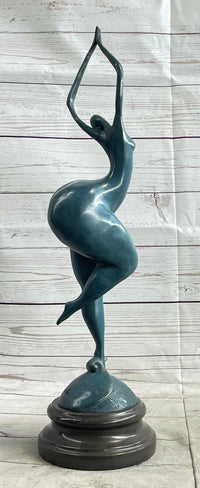 Nude Proportionally Exaggerated Female Figure Bronze Fertility Sculpture Statue