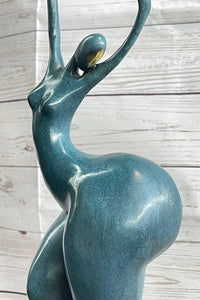 Nude Proportionally Exaggerated Female Figure Bronze Fertility Sculpture Statue