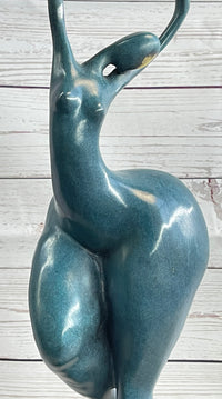Nude Proportionally Exaggerated Female Figure Bronze Fertility Sculpture Statue