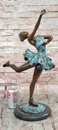 Large Female Ice skater Bronze Sculpture Special Patina Hot Cast Statue