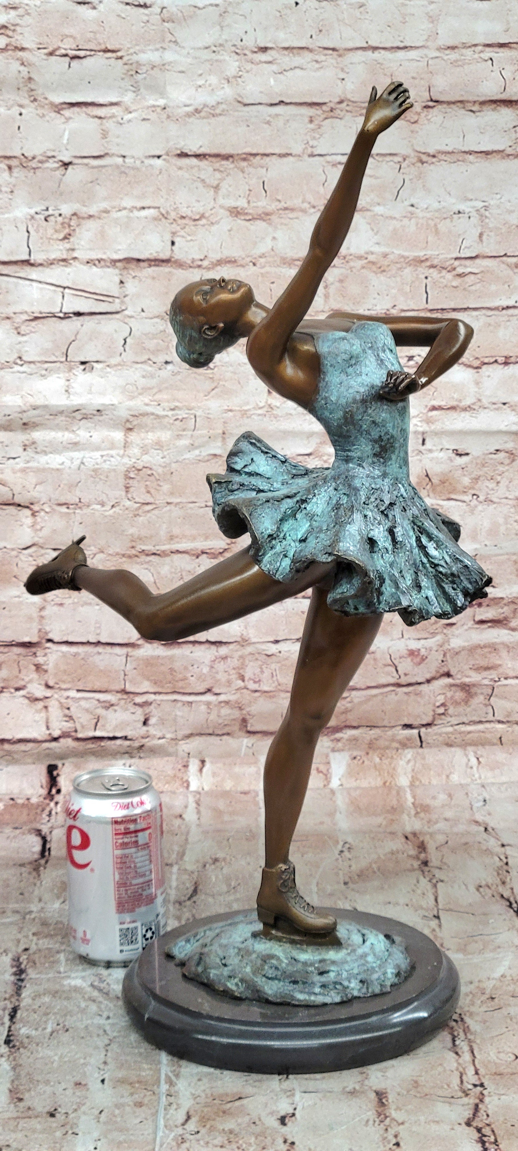23'' Tall Bronze Ballet Dancer Statue, Graceful Ballerina Girl Sculpture