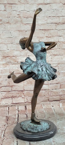 Large Female Ice skater Bronze Sculpture Special Patina Hot Cast Statue
