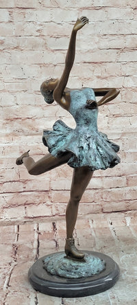 23'' Tall Bronze Ballet Dancer Statue, Graceful Ballerina Girl Sculpture