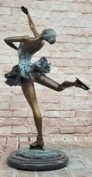 23'' Tall Bronze Ballet Dancer Statue, Graceful Ballerina Girl Sculpture