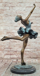 Large Female Ice skater Bronze Sculpture Special Patina Hot Cast Statue