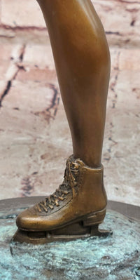 Large Female Ice skater Bronze Sculpture Special Patina Hot Cast Statue