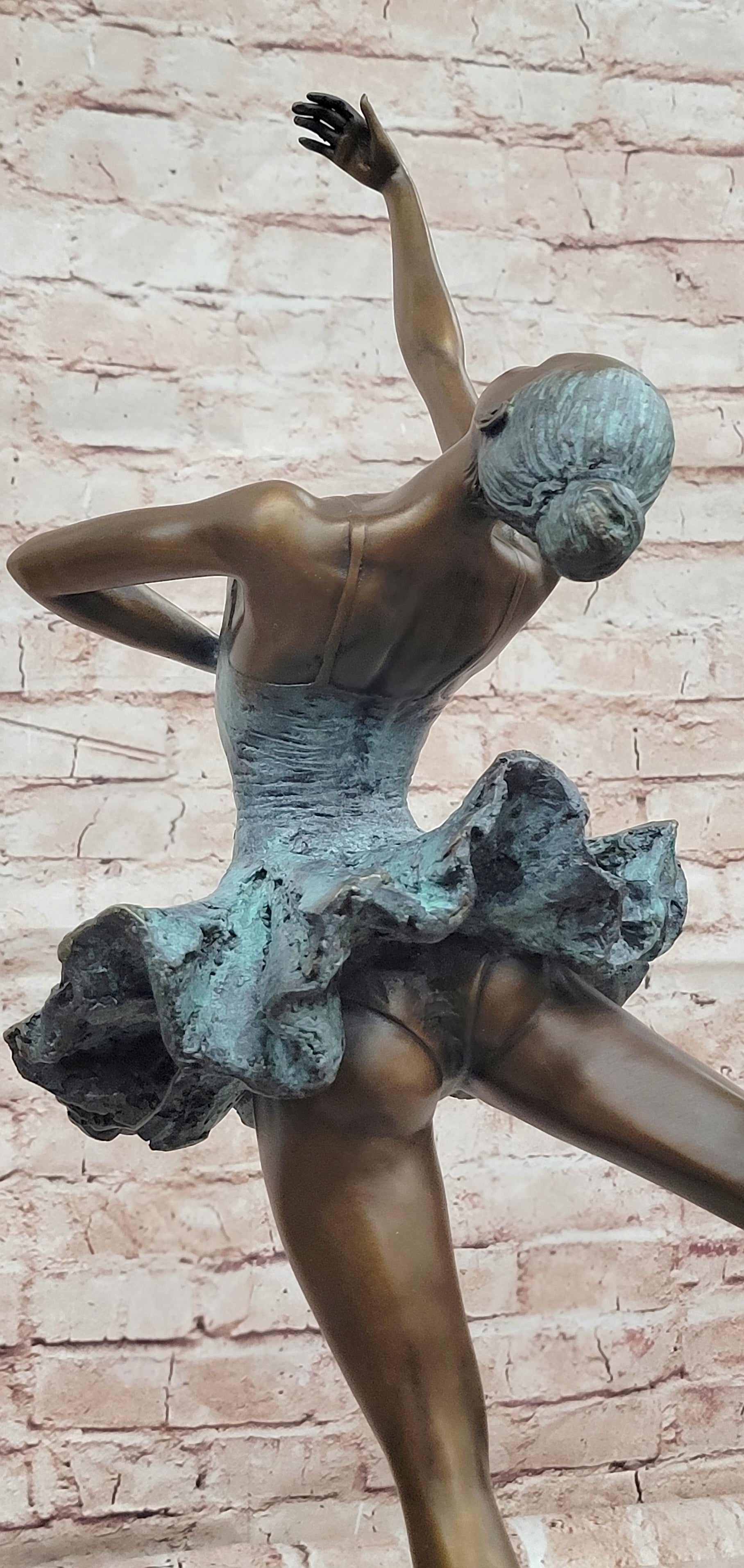 Large Female Ice skater Bronze Sculpture Special Patina Hot Cast Statue
