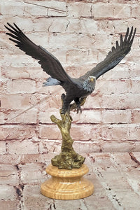 Signed Original Juno American Bald Eagle Wildlife Artwork Bronze Sculpture Statue