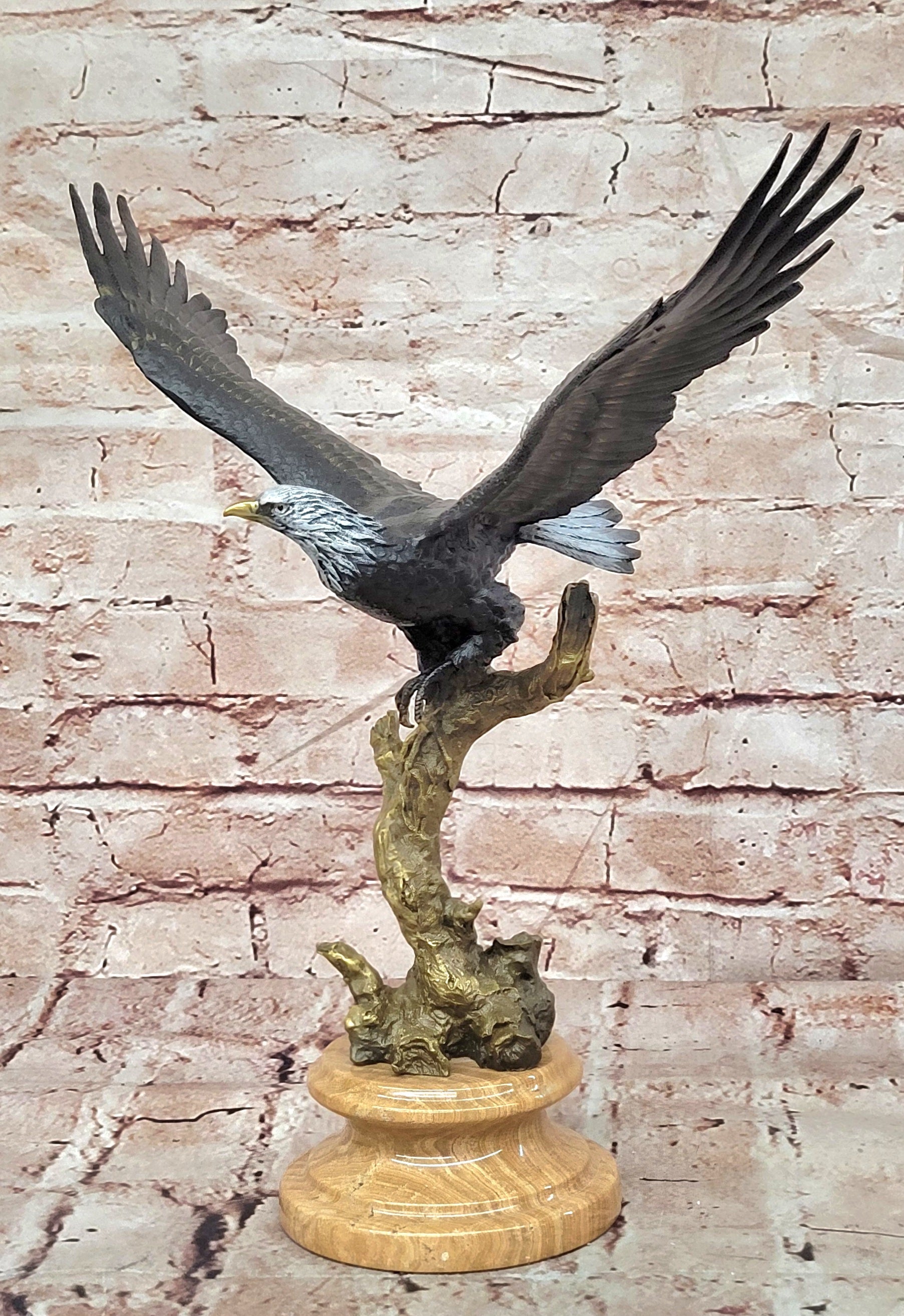 Signed Original Juno American Bald Eagle Wildlife Artwork Bronze Sculpture Statue