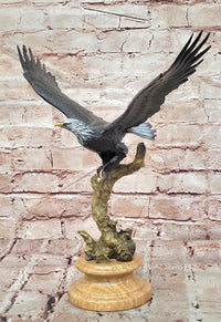 Signed Original Juno American Bald Eagle Wildlife Artwork Bronze Sculpture Statue