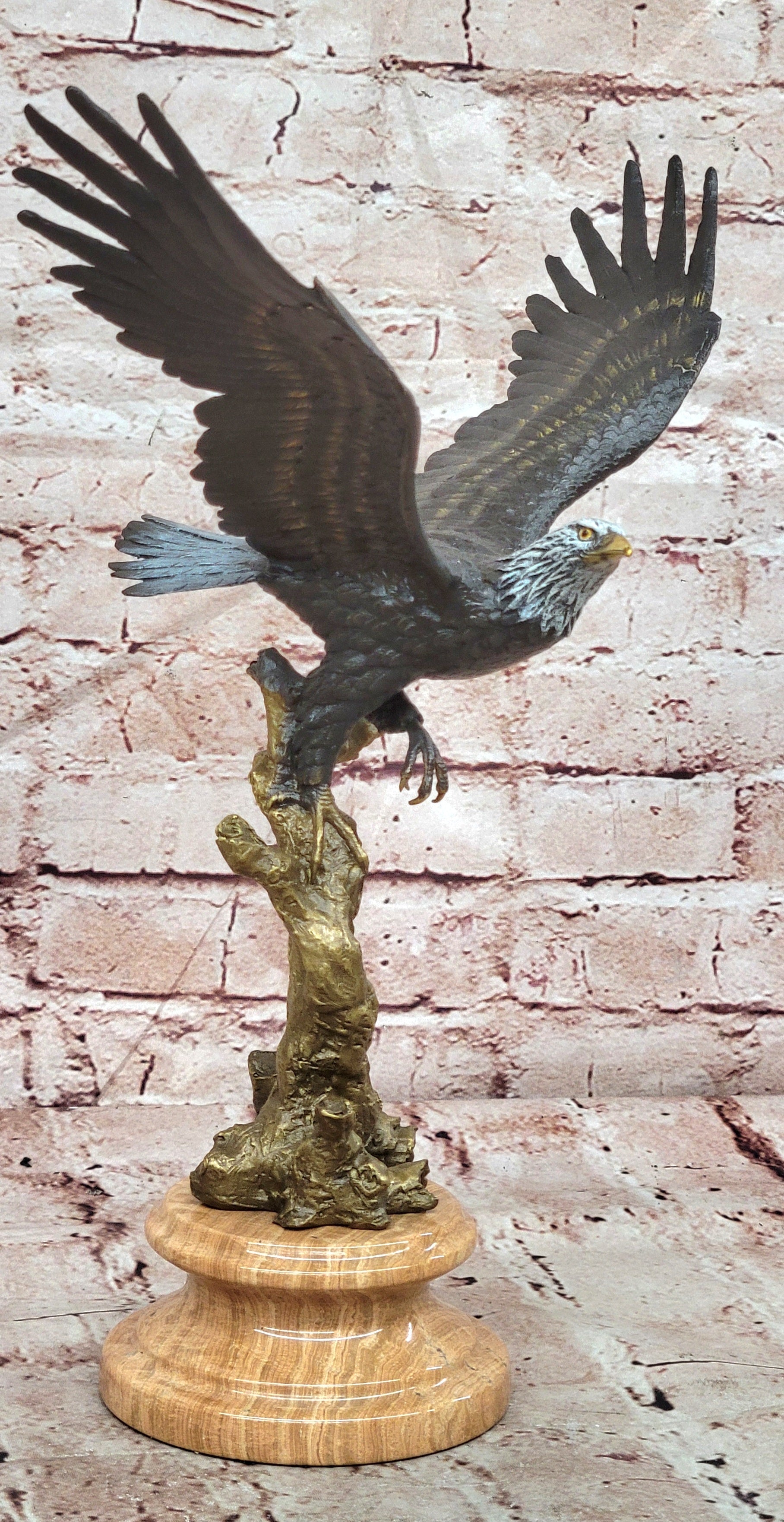 Signed Original Juno American Bald Eagle Wildlife Artwork Bronze Sculpture Statue