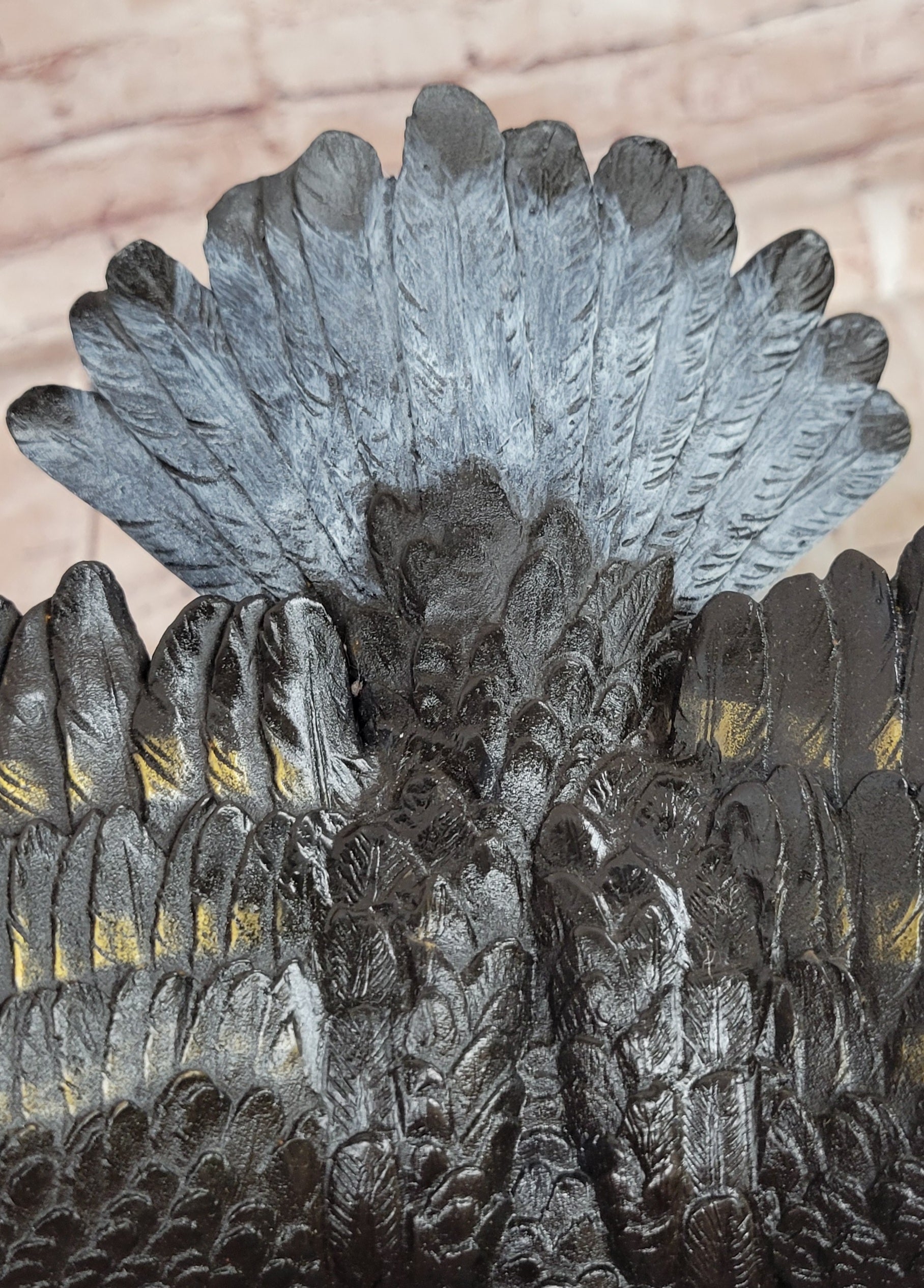 Signed Original Juno Special Patina American Bald Eagle Flying Bronze Statue