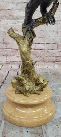 Signed Original Juno Special Patina American Bald Eagle Flying Bronze Statue