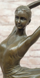 Signed Original Cesaro Ballerina in Pose on Points Bronze Sculpture Figurine