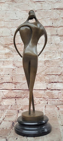 Signed Original Milo Bronze Lovers Sculpture Modernist Abstract Kissing Couple