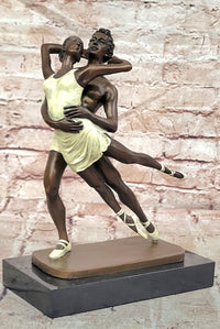 Original Bronze Artwork by Cesaro Couple Dancing Sculpture Statue Figurine