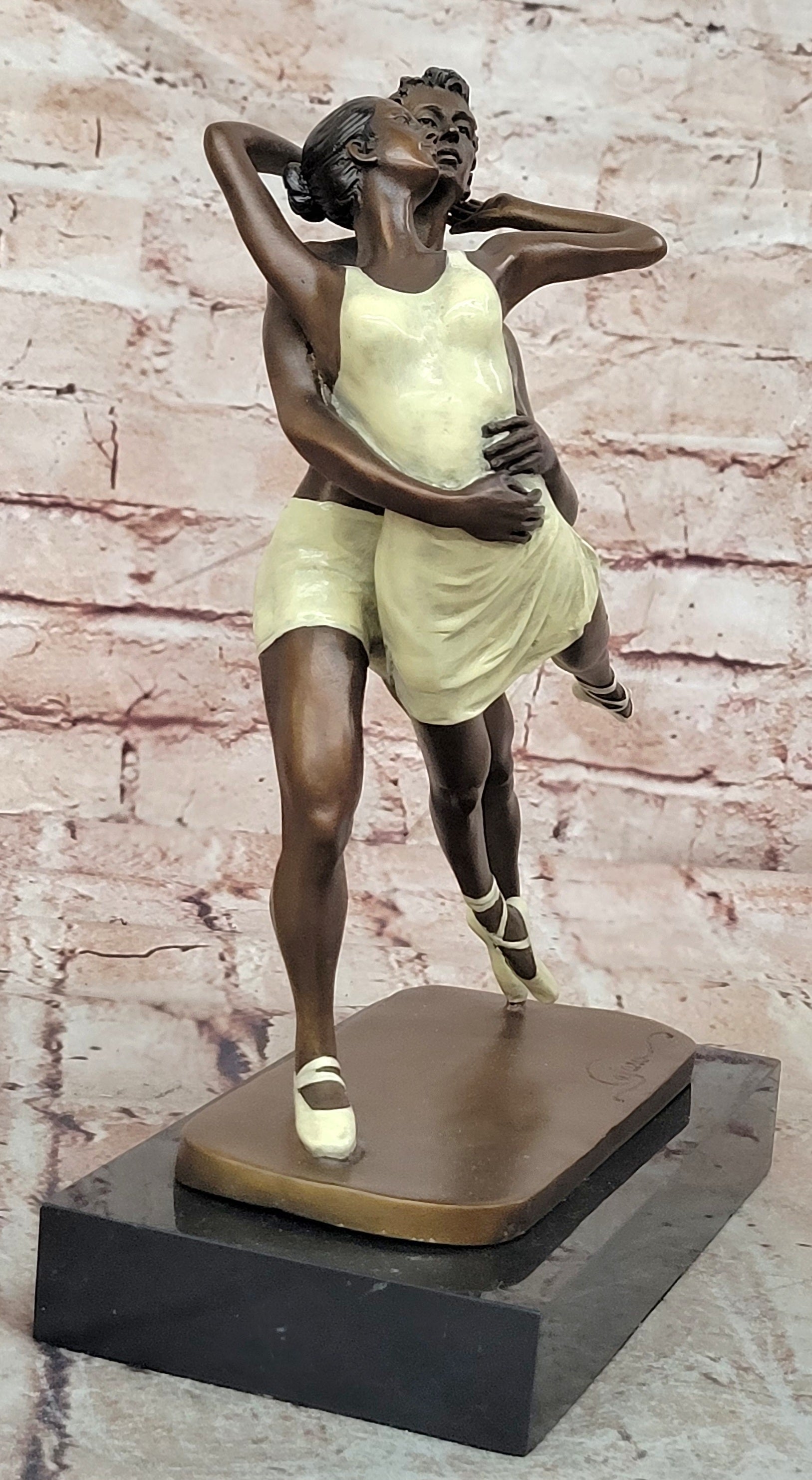 Original Bronze Artwork by Cesaro Couple Dancing Sculpture Statue Figurine