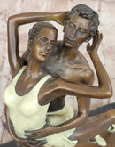 Original Bronze Artwork by Cesaro Couple Dancing Sculpture Statue Figurine