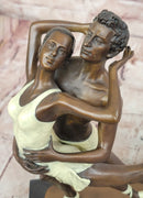 Original Bronze Artwork by Cesaro Couple Dancing Sculpture Statue Figurine