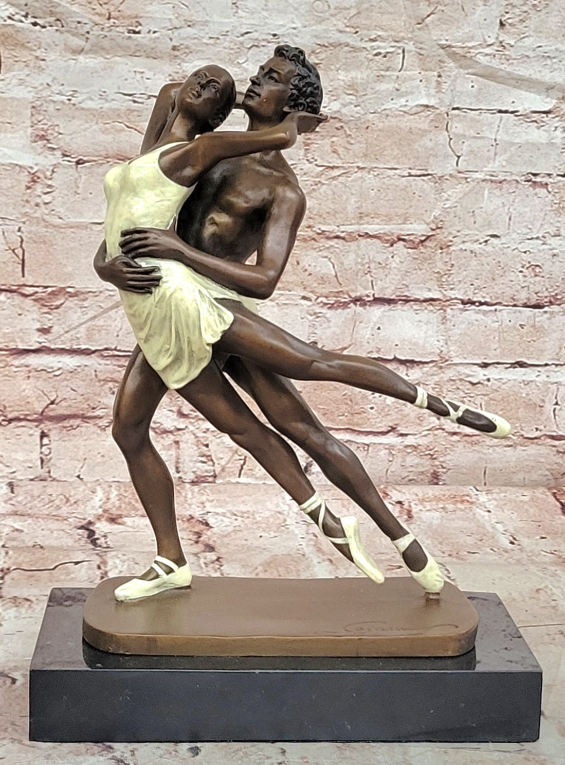 Original Bronze Artwork by Cesaro Couple Dancing Sculpture Statue Figurine