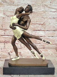 Original Bronze Artwork by Cesaro Couple Dancing Sculpture Statue Figurine