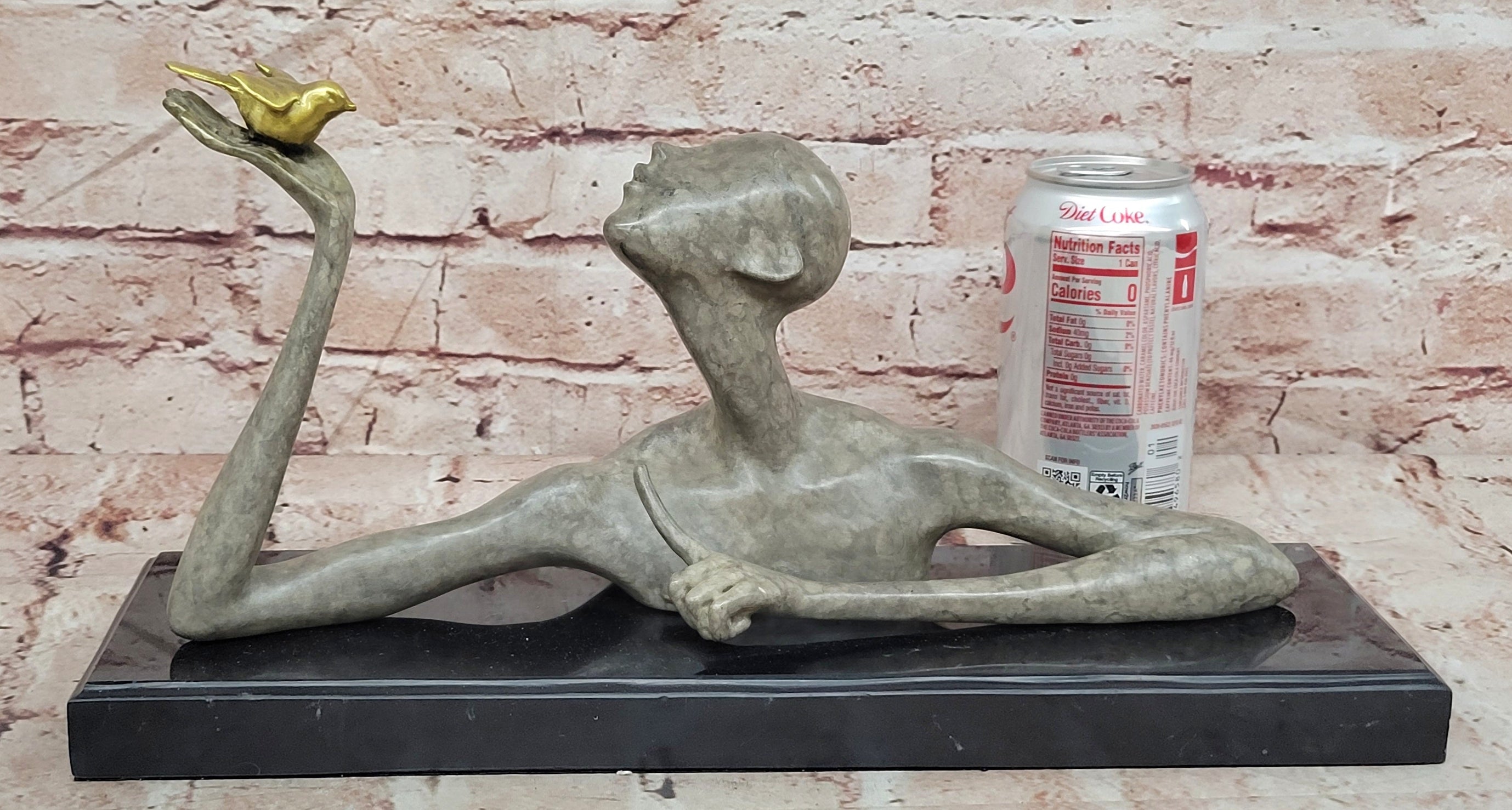 Signed Abstract Modern Art Female Woman Girl Bronze Sculpture Special Patina