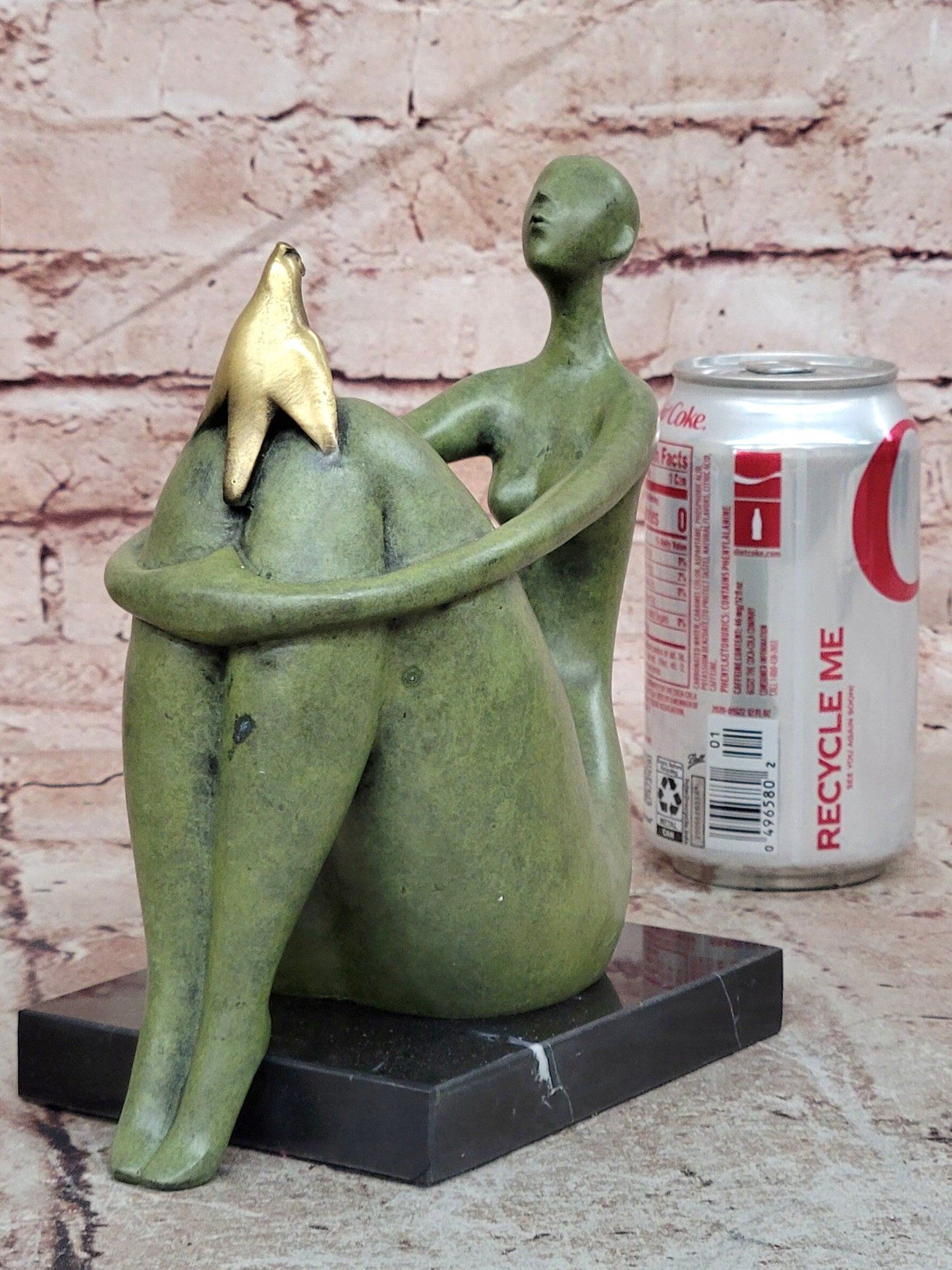 Signed Original Juno a Female with Bird Bronze Sculpture a Botero Tribute