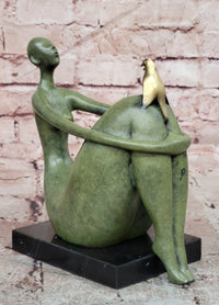 Signed Original Juno a Female with Bird Bronze Sculpture a Botero Tribute