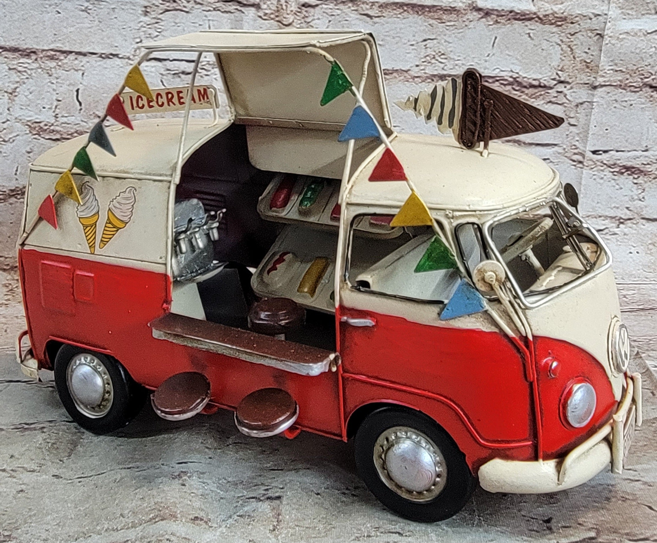 Vintage Red VW Bus Model by Jayland