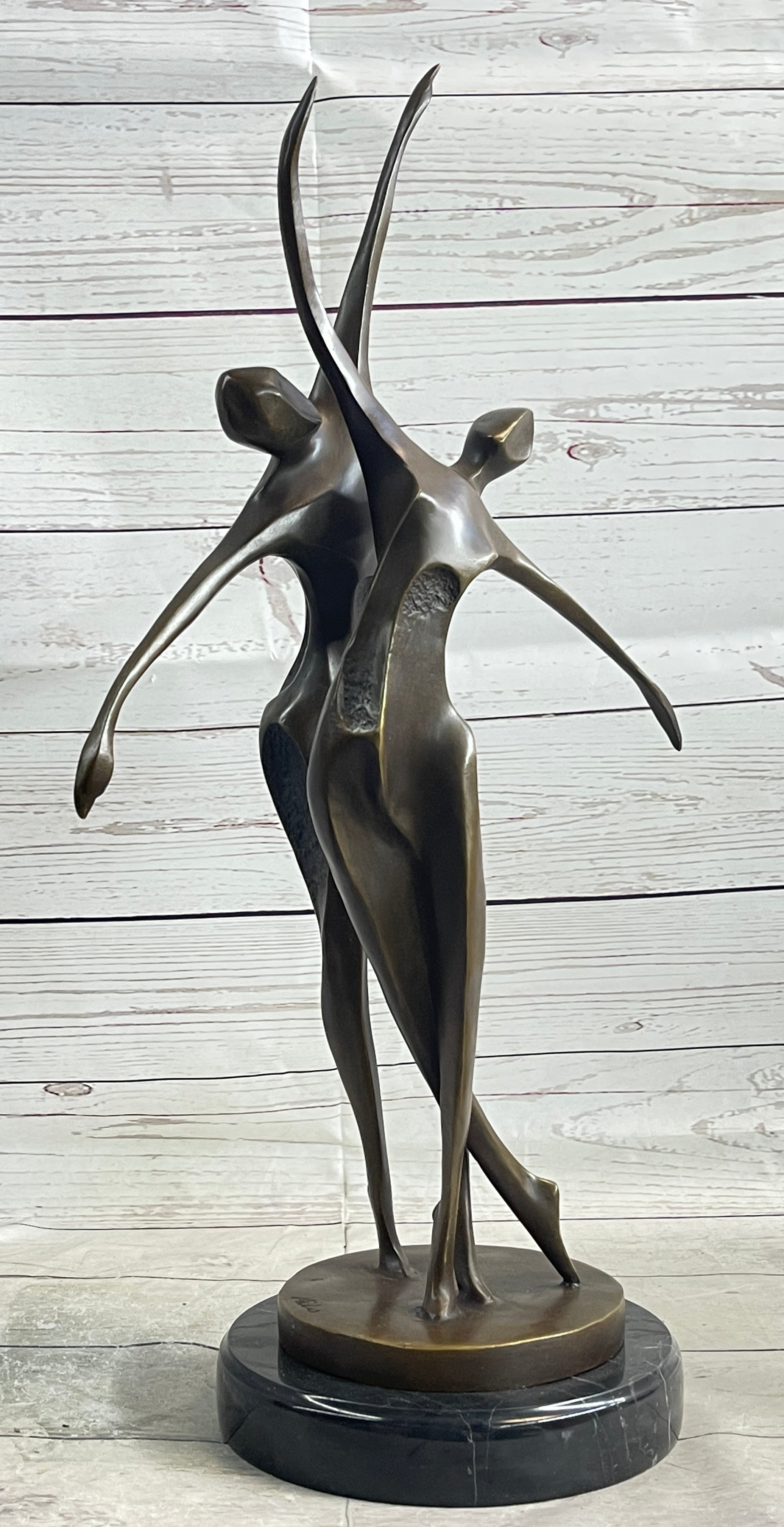 SIGNED ORIGINAL ABSTRACT SHALL WE DANCE BRONZE SCULPTURE BY MILO HOT CAST