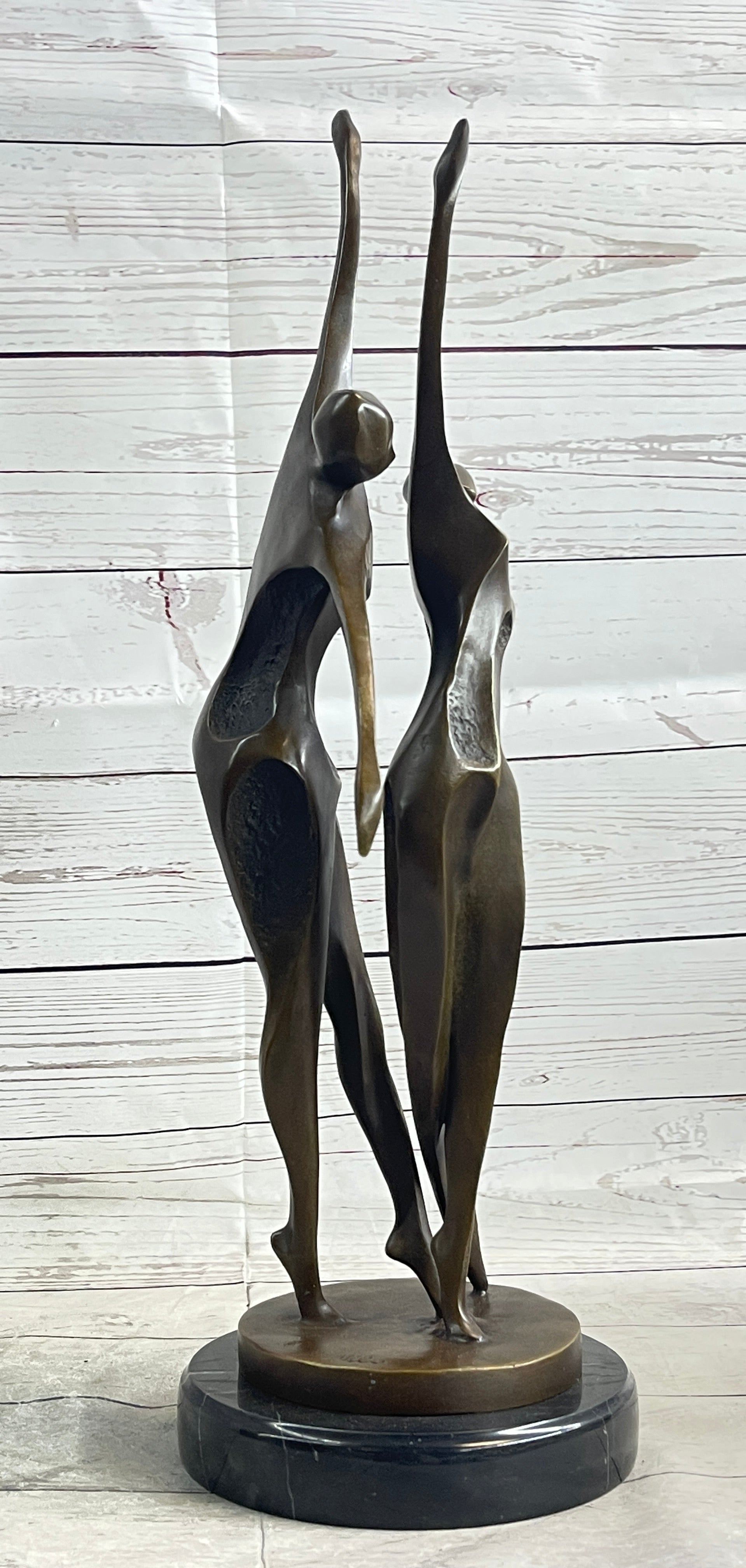 SIGNED ORIGINAL ABSTRACT SHALL WE DANCE BRONZE SCULPTURE BY MILO HOT CAST