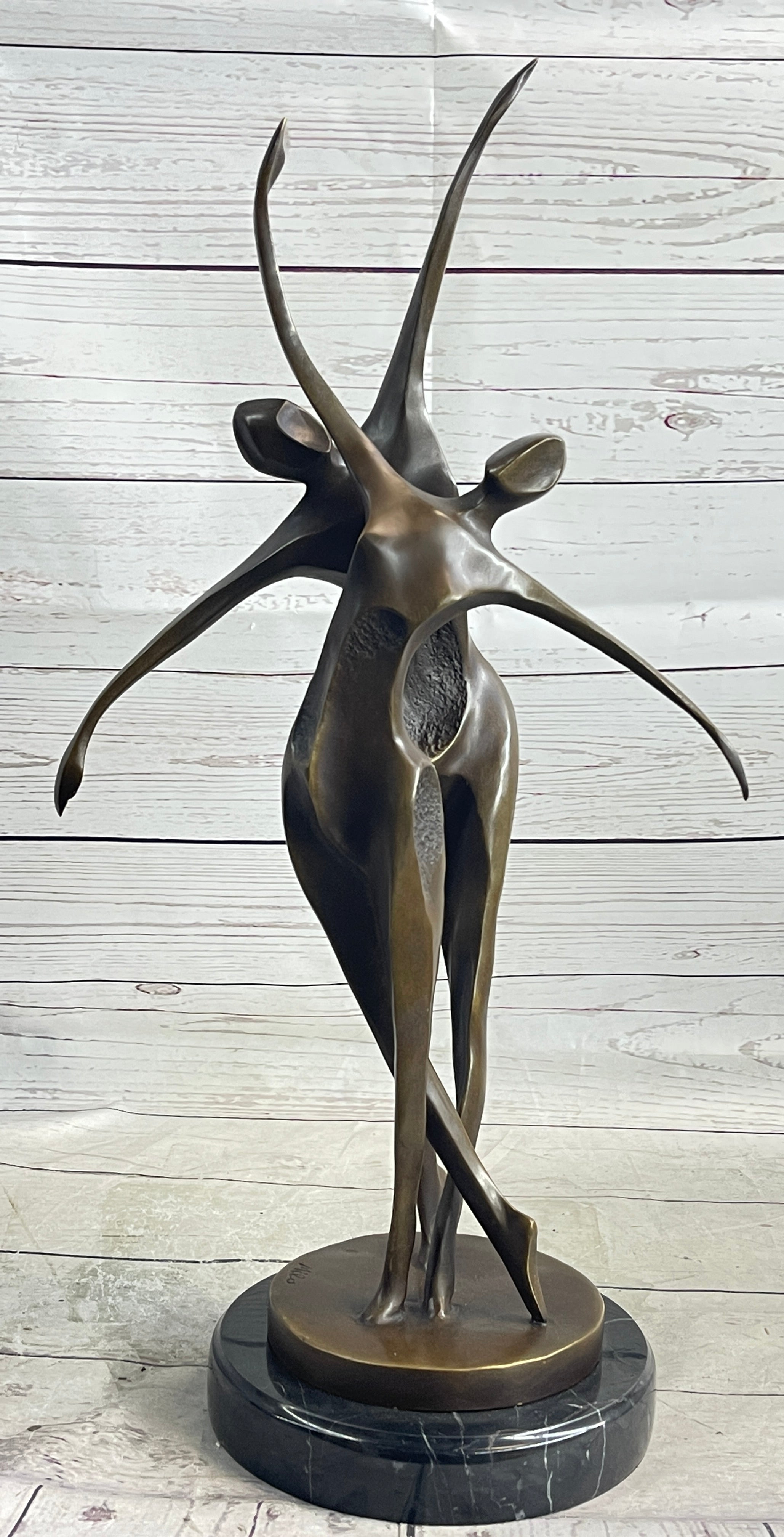 SIGNED ORIGINAL ABSTRACT SHALL WE DANCE BRONZE SCULPTURE BY MILO HOT CAST