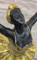 Hot Cast Bronze Ballerina Dancer in Gold Tutu by Milo