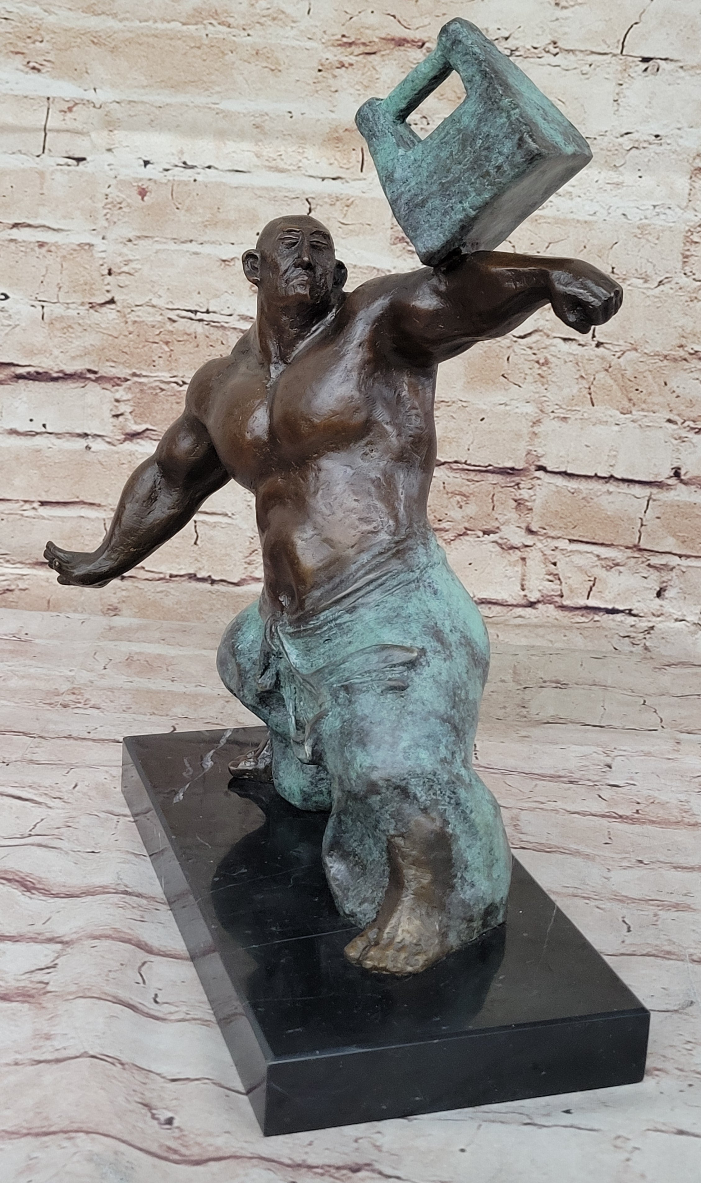 Abstract Tai Chi Shaolin Monk Balancing Weights - Bronze by Milo
