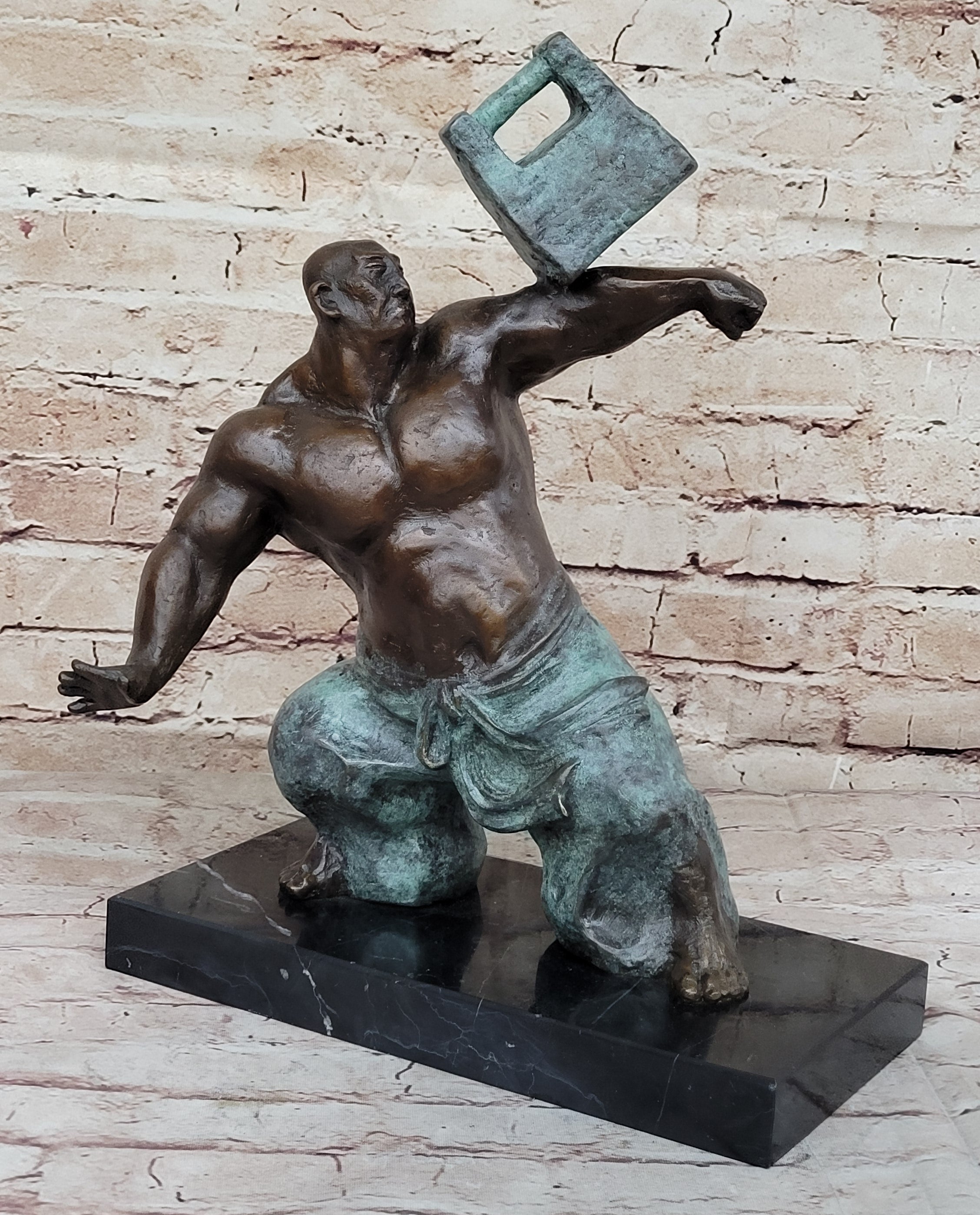 Abstract Tai Chi Shaolin Monk Balancing Weights - Bronze by Milo