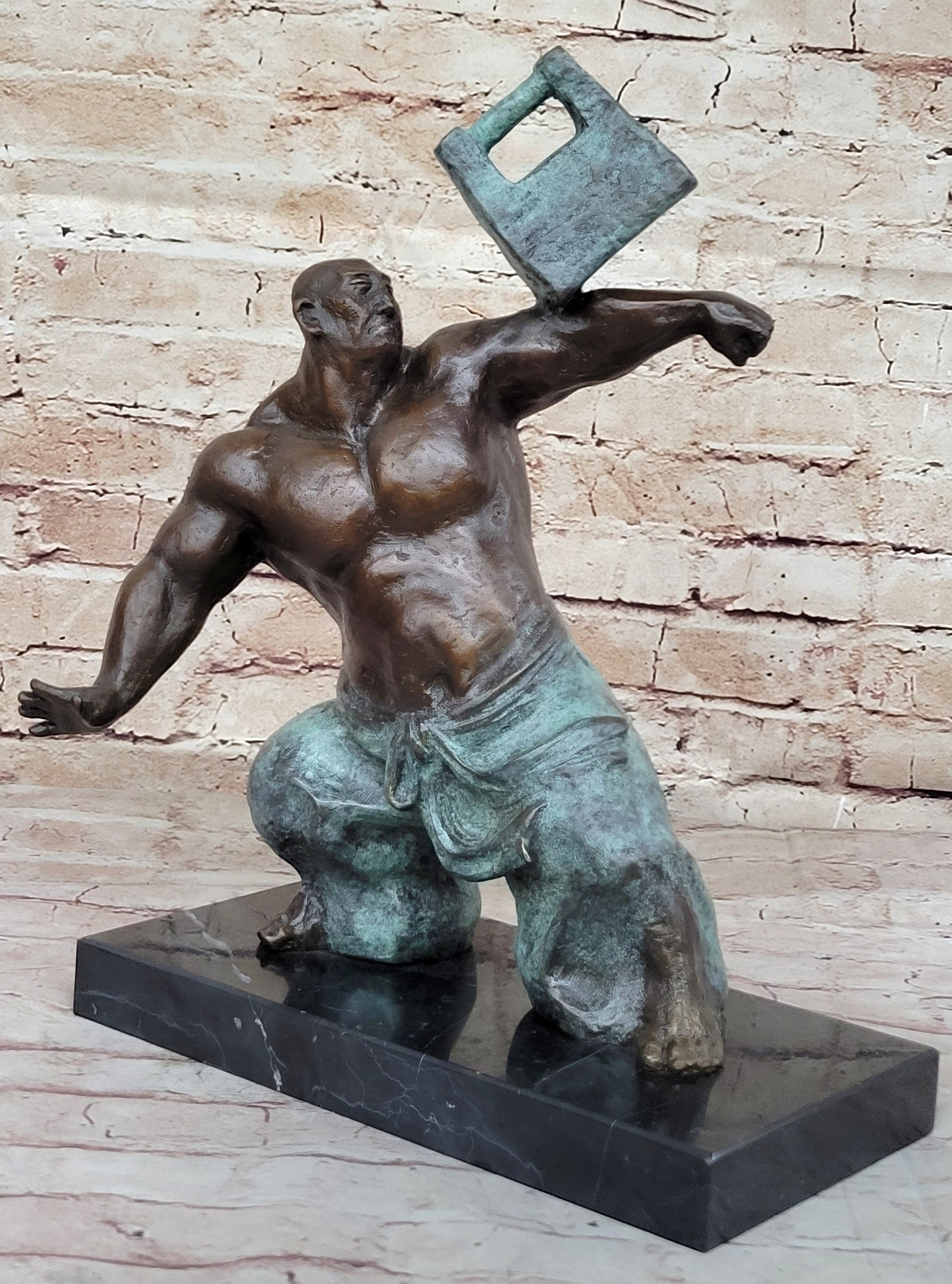 Abstract Tai Chi Shaolin Monk Balancing Weights - Bronze by Milo