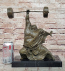 Milo Weightlifter Abstract Contemporary Art Bronze Sculpture